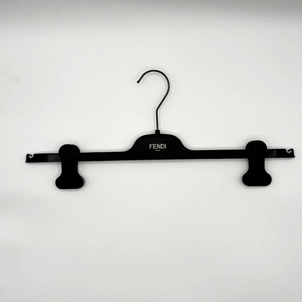 Fendi Clothes Hanger Clip Black Velvet Pants Skirt Black Hook